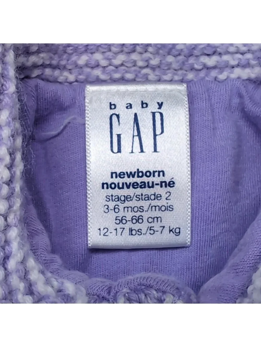 Baby GAP Wool Knit Jacket Buttoned Sweater Purple Size 3-6 m 12-17 lb